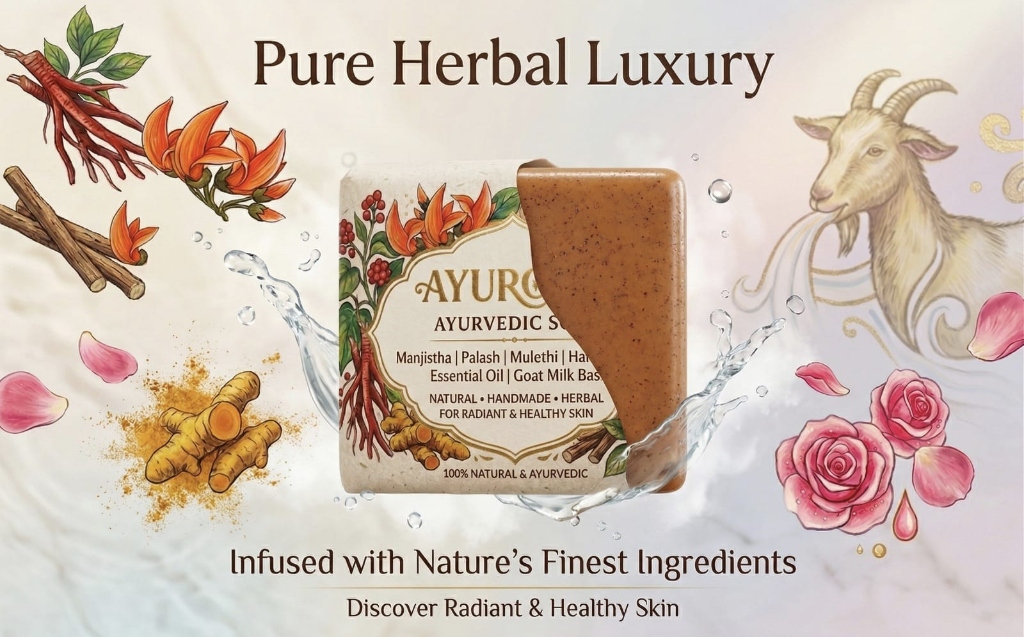 Ayuroma Square Soap with herbal ingredients